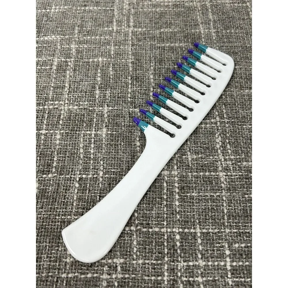 Vintage 90s Detangler‎ Hair Comb Styling NOS White Twice Dipped Wide Tooth 8.5